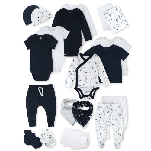 Honest Baby Apparel Organic Cotton Boy/Girl Hittin' The Town 20-Piece Gift Set, Newborn to 6m