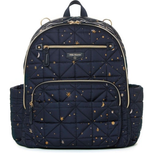 TWELVElittle Companion Quilted Water Resistant Nylon Diaper Backpack, Midnight
