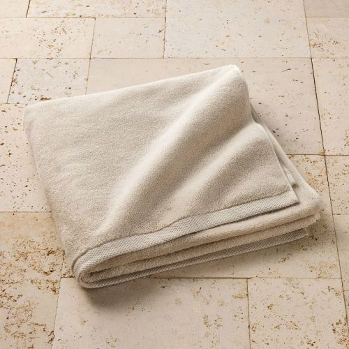Organic Oversized Bath Sheet Natural- Casaluna™: Heavyweight Organic Cotton, Low Lint, GOTS & OEKO-TEX Certified