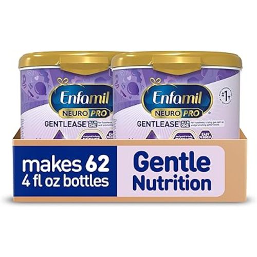 Enfamil NeuroPro Gentlease Baby Formula, Brain Building DHA, HuMO6 Immune Blend, Designed to Reduce Fussiness, Crying, Gas & Spit-up in 24 Hrs, Gentle Infant Formula Powder, Baby Milk, 19.5 Oz Tub
