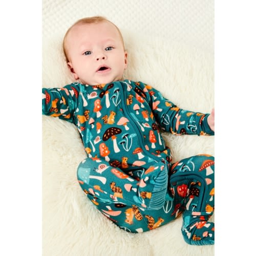 Clover Baby & Kids Mushroom Forest Footie | Sleep And Play | Newborn - 18M