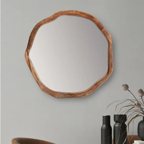 Wade Logan® Catricia Solid Wood Round Wall Mirror | Wayfair