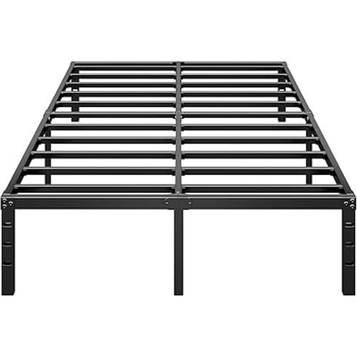 Metal Platform Bed Frame 14 Inch Tall,No Box Spring Needed,Queen Size Bed with Heavy Duty Strong Support Slats,Easy to Assemble,Black