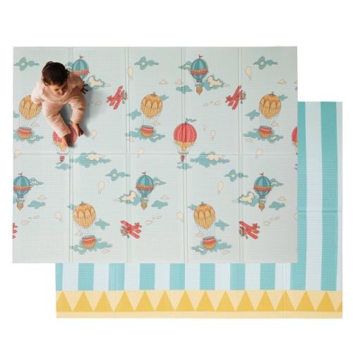 Nuby Reversible Baby Playmat Soft Lightweight Foam Foldable - Hot Air Balloon