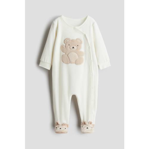 VELOUR PAJAMA JUMPSUIT WITH COVERED FEET