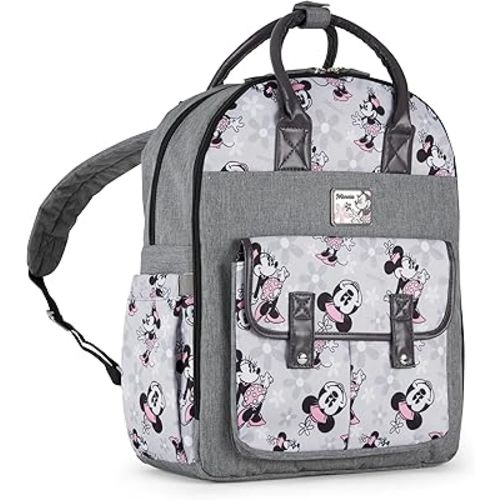 Disney Unisex Baby Travel Diaper Backpack| 16-Inches Height Multi-Functional Bag, Minnie Mouse Double Handle, Extra Large