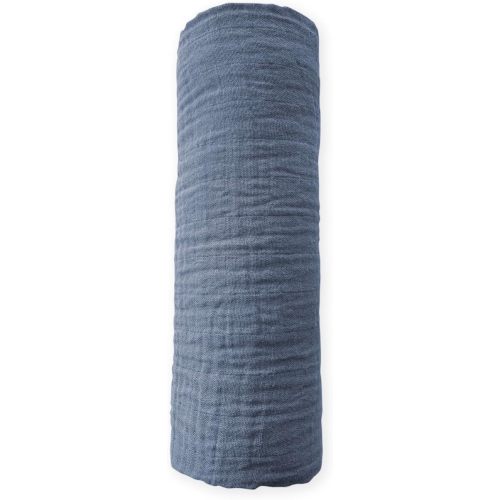 SwaddleDesigns Cotton Muslin Swaddle Blanket, Receiving Blanket for Baby Boys & Girls, Best Registry Gift, 46x46 inches, Denim
