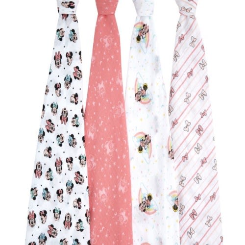 Disney™ essentials cotton muslin swaddles 4 pack