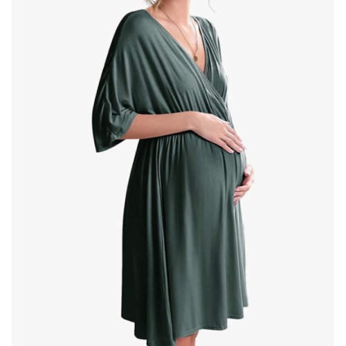 Ekouaer 3 in 1 Labor/Delivery/Hospital Gown Maternity Dress Nursing Nightgown Sleepwear for Breastfeeding
