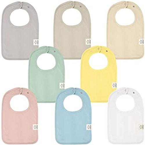 8-Pack Organic Baby Bibs for Girl, Boy - Drool Bibs for Baby Boy, Bibs for Baby Girl, Baby Bibs for Girls, Boys, Baby Boy Bibs, Baby Girl Bibs, Baby Bib, Toddler, Infant Bibs, Cotton Bibs (Dawn)