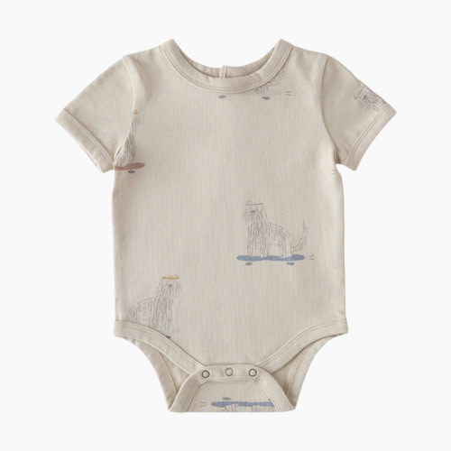 Pehr Short Sleeve Lap Shoulder One-Piece - Tail Spin, 6-12 M