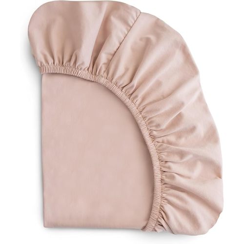 mushie Stretchy & Soft Mini Crib Sheet | Fitted 24" x 38" (Blush)