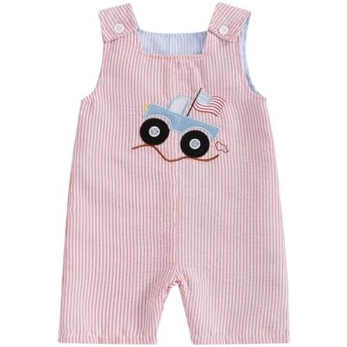 Newborn Baby Boy Girl Clothes Stripes Sleeveless Romper Infant Embroidery Bodysuit Cute Summer Spring Outfit