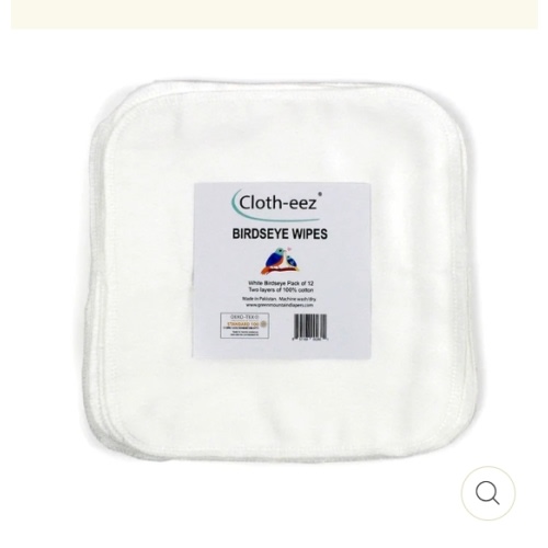 Cloth-eez Birdseye Wipes - Classic White