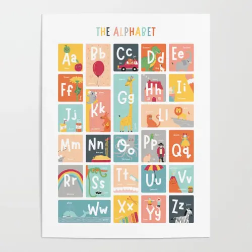 Children's Alphabet Print – Gender neutral Poster by mamamadeAU | Society6