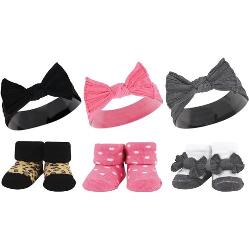 Hudson Baby Girl's Headband and Socks Giftset