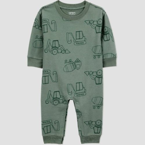 Carter's Just One You® Baby Boys' Construction Long Sleeve Romper - Green