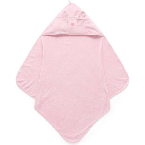 Essential Bear Towel, Pale Pink Melange - Purebaby Towels & Robes | Maisonette