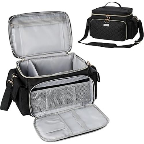 Breast Pump Bag Compatible with Spectra S1 and S2, Breast Pumping Travel Storage Bag for Pumping Essentials and Accessories, Black