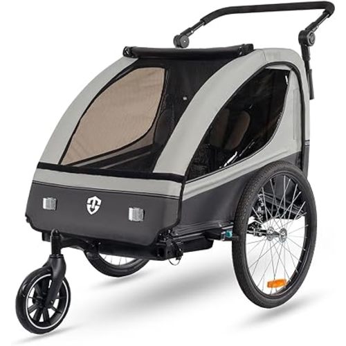TIGGO VS Suspension Bike Trailer & Stroller 2 in 1 Double Seat for Toddlers, Kids, Child Bicycle Carrier Jogger
