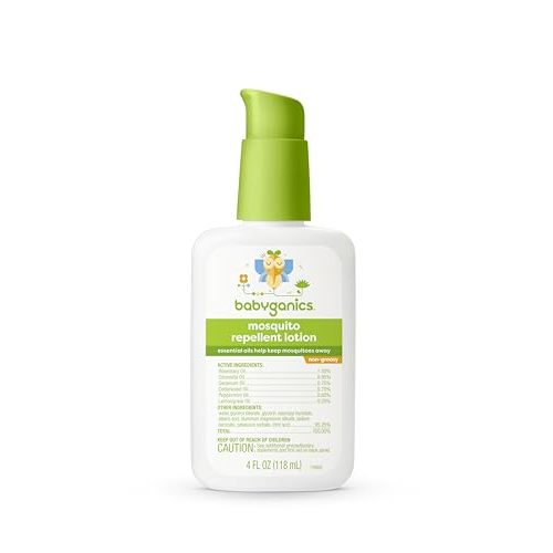 Babyganics Mosquito Repellent Lotion, Made with Plant and Essential Oils, Non-Greasy, 4oz