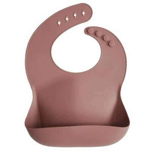 Silicone Baby Bib Pink Flowers One Size