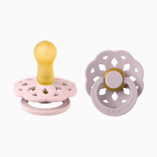 BIBS Boheme Natural Rubber Pacifier (2 Pack) - Blossom / Dusky Lilac, Size 1