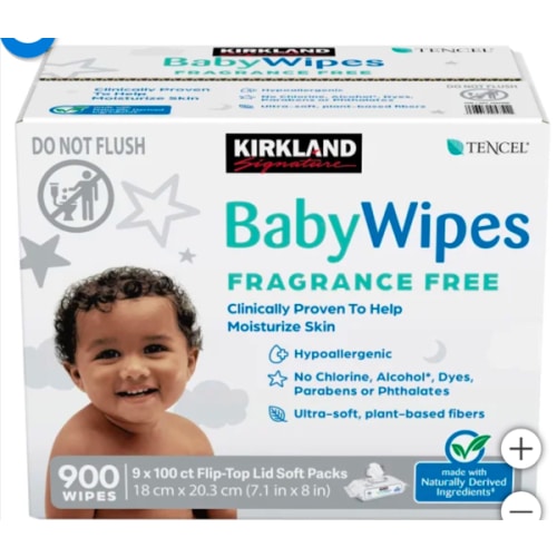 Kirkland Signature Baby Wipes Fragrance Free, 900-count