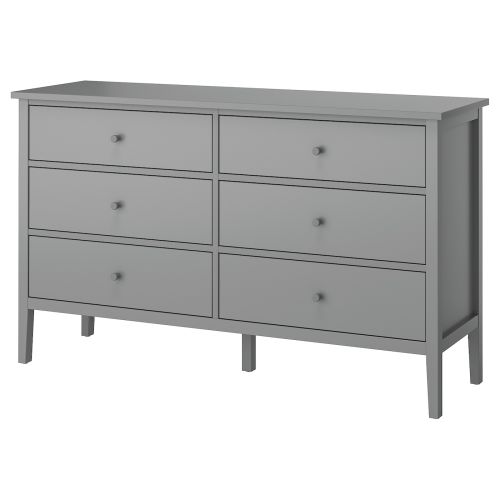 GULLABERG 6-drawer dresser - gray/anchor/unlock-function 168x48x100 cm (66 1/8x18 7/8x39 3/8 ")