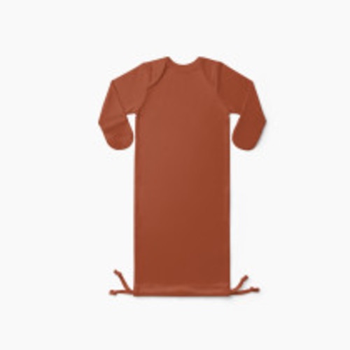 Goumi Kids x Babylist Solid Drawstring Baby Gown - Clay, Newborn