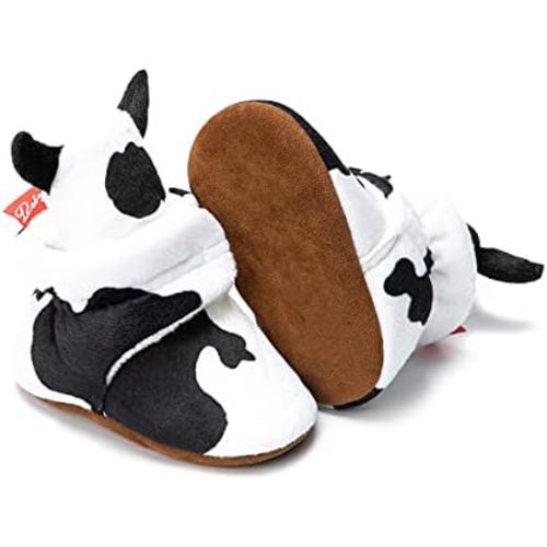 Babelvit Newborn Baby Boy Girl Soft Fleece Booties Stay On Infant Slippers Socks Shoe Non Skid Gripper Toddler First Walkers Winter Ankle Crib Shoes