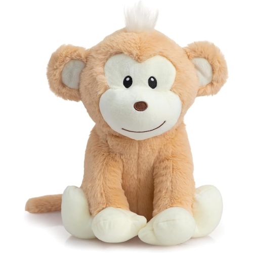 HollyHOME Plush Monkey Stuffed Animals Cute Monkey Toys Birthday Gifts for Kids 12 Inch Brown
