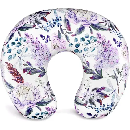 Purple Floral Wisteria Nursing Pillow Cover, Nursing Pillowcase Set for Baby boy or Baby Girl, Nursing Pillow slipcover Cushion Cover, Soft Fabric for snuggling Baby, Suitable for Nursing Pillows