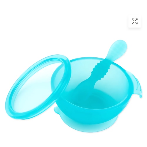 Silicone First Feeding Set, Blue Jelly | Bowl + Spoon + Lid | Bumkins