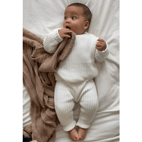 Acorn Pointelle Baby Blanket