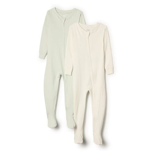 Amazon Essentials x Sofia Grainge Unisex Toddlers and Babies' Snug-Fit Cotton Footed Pajamas, Pack of 2