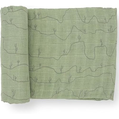 Little Unicorn Cotton Muslin Swaddle Blanket | Single | 100% Cotton | Super Soft | Newborns and Infants | 47"x47" | Unisex (Cactus Lines)
