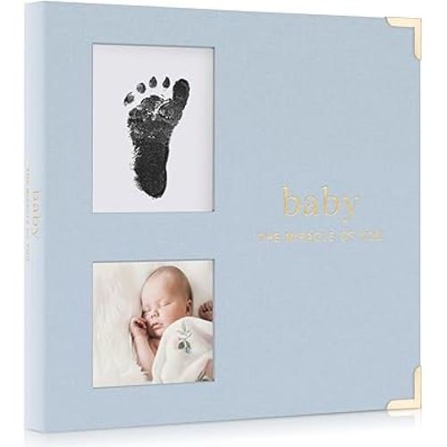 Keepsake Baby Memory Book for Boys and Girls – Timeless First 5 Year Baby Book With Photoslots – Cute Journal Scrapbook or Photo Album - Record a Milestone for Every Event from Birth to Age 5
