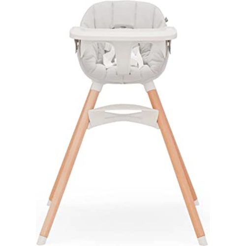 Lalo The Chair Convertible 3-in-1 High Chair - Wooden High Chair for Babies & Toddlers, Baby High Chair with Dishwasher Safe Tray, Adjustable Footrest & Machine Washable High Chair Cushion, Coconut