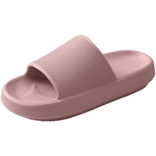 HUXMEYSON Slides for Women, Quick Dry Slides for Men, Arch Support Shower Shoes with Cushioned Sole