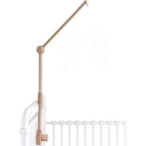 Baby Crib Mobile Arm Wooden Holder - Baby Mobile Hanger for Crib (31 inch, 100% Natural Beech Wood) Strong Anti Slip - Nursery Decor & Gift Accessories (Original)