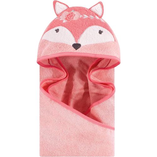 Hudson Baby Unisex Baby Cotton Animal Face Hooded Towel, Boho Fox, One Size
