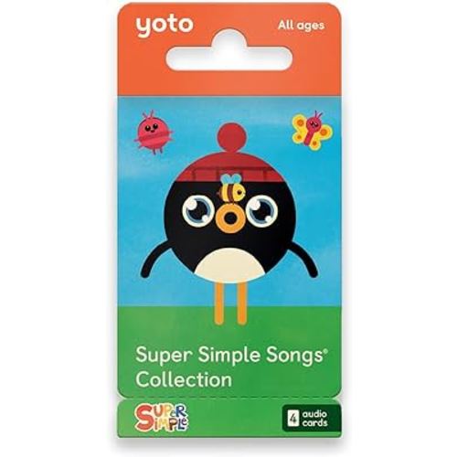 Yoto Super Simple Songs Collection – 4 Kids Musical Cards for Use with Yoto Player & Mini All-in-1 Audio Player, Educational Screen-Free Listening with Fun Singalong Music for Playtime Parties Travel