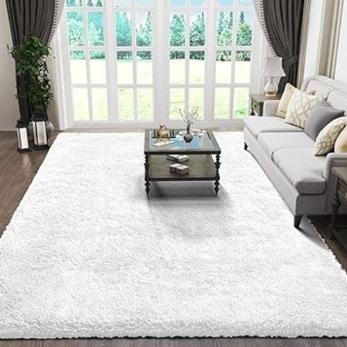 Ophanie White Rugs for Living Room 5x8, Fluffy Fuzzy Plush Soft Carpets, Shaggy Area Rugs for Bedroom, Carpet for Dorm Nursery Home Decor Aesthetic