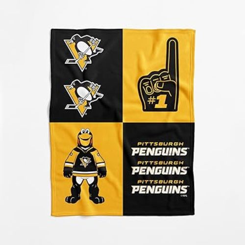 NHL Officially Licensed Baby Swaddle Blanket, 40 x 50 in, Soft Lightweight Polyester, Domino Design
