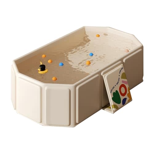 IcyByte Baby Foldable Kids Bathtub for Infants to Toddler with Non-Slip Base,Easy Storage,Perfect for Small Spaces,White