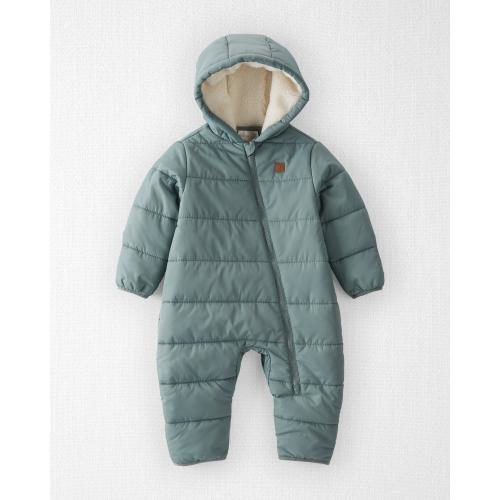 Baby Recycled Puffer One-Piece - 6-9M - Style,Sage