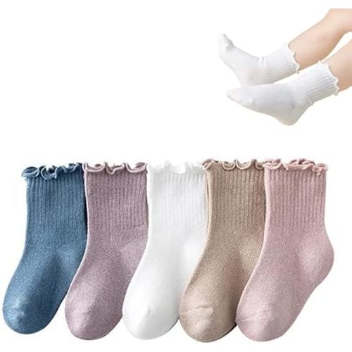 Baby Girls Socks Toddlers Ruffle Socks Girl's Frilly Dress Socks Baby Anti-slip Socks Cute Knee High Socks