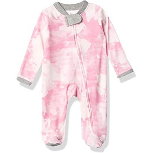 HonestBaby Baby Girls' Sleep and Play Footed Pajamas One-Piece Sleeper Jumpsuit Zip-front Pjs Organic Cotton