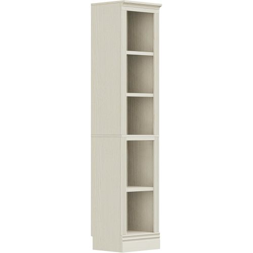 JAHRSTIM 5-Shelf Narrow Bookcase, 72 in Tall Skinny Bookshelf, Small Bookshelf Floor Standing Display Storage Shelves Home Decor Furniture for Home Office, Living Room, Bed Room, Cream